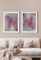Watercolor Rose Real Silver Set Of 2 Posters 50x70cm